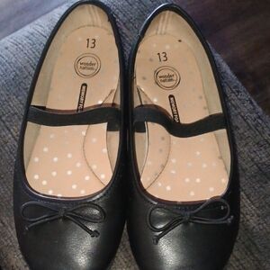 wonder nation Black Girls' Mary Jane Dress Flats with Bow